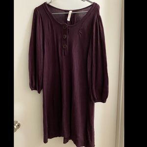 Maroon Long Sleeve Dress